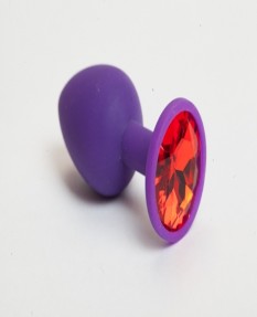 Фиолетовая силиконовая пробка с красным кристаллом M