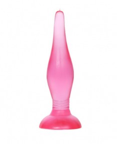 Пробка анальная с присоской Butt plug розовая, BI-017006-pink