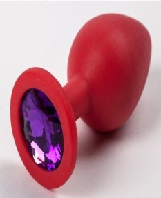 Красная силиконовая пробка с фиолетовым стразом