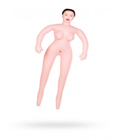 Кукла надувная с реалистичной головой, брюнетка, TOYFA Dolls-X, в полный рост, с тремя отверстиями, кибер вставка вагина – анус, 160 см
