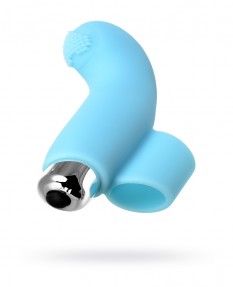 Вибронасадка на палец JOS DANKO для точки G, силикон, голубая, 9,5 см, 782007