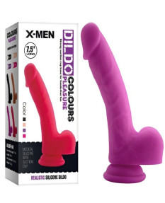Изогнутый фаллоимитатор пурпурного цвета X-Men 19 см, SILICONE-009PUR