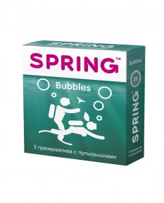 Презервативы SPRING BUBBLES - с пупурышками, 3 шт