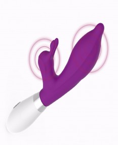 Фиолетовый вибратор со стимулятором-улиткой PRETTY LOVE