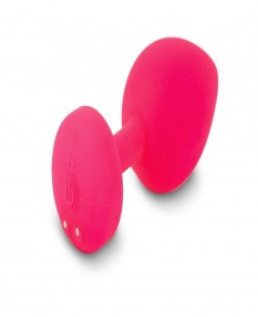 Маленькая дизайнерская анальная пробка с вибрацией Fun Toys Gplug, 8 см., ярко-розовая