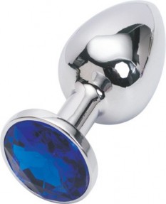Мини-плаг из алюминия с кристаллом dark blue