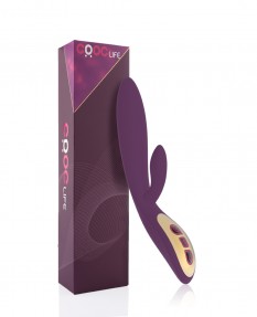 Фиолетовый вибратор Lorna с клиторальным стимулятором и голосовым управлением