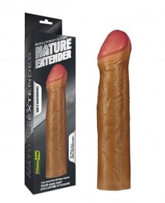 Насадка на пенис Revolutionary Silicone Nature Extender мулат плюс 5 см