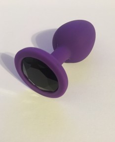 Фиолетовая силиконовая пробка с черным кристаллом S