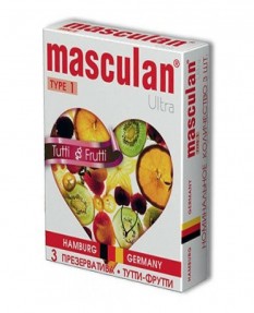 Презервативы Masculan Ultra 1, 3 шт. Тутти-Фрутти (Tutti-Frutti)