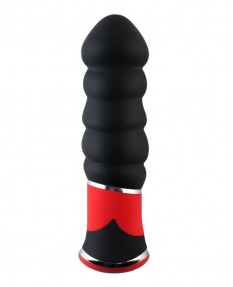 Вибратор TOYFA Black&Red, 10 режимов вибрации, силиконовый, черный, 11,4 см