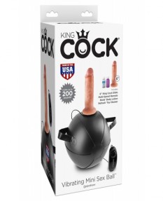 Мяч с насадкой и вибрацией King Cock Vibrating Mini Sex Ball with 6" Dildo