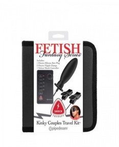 Анальная пробка и зажимы для сосков с электростимуляцией FFS Shock Therapy Kinky Couples Travel Kit