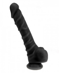 Фаллоимитатор на присоске черный 18 см
