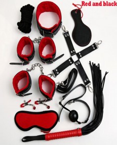 Черно-красный бондажный набор Extreme 10 предметов