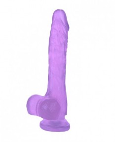Фаллоимитатор реалистик прозрачный фиолетовый на присоске