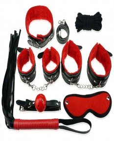 Черно-красный набор BDSM из 7 предметов