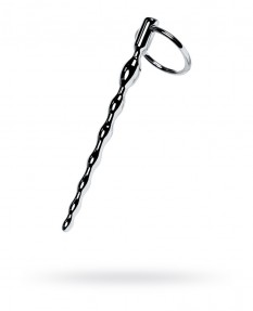 Уретральный плаг-косичка с кольцом в основании, TOYFA Metal, серебр.