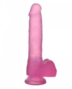 Розовый фаллос Jelly Studs Crystal Dildo Medium, LV3101 Pink