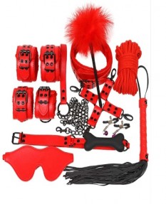 Красный БДСМ-набор из 10 предметов