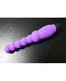 Фиолетовый анальный вибратор из медицинского силикона