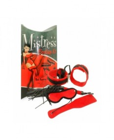 Бондажный набор красного цвета Mistress Bondage 4 предмета