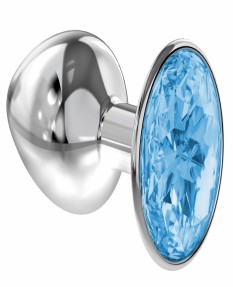 Анальная пробка Diamond Light blue Sparkle Small