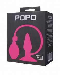 Надувная анальная втулка TOYFA POPO Pleasure, силиконовая, розовая, 11 см