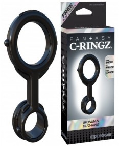 Необычное двойное колечко на пенис и мошонку Fantasy C-Ringz Ironman Duo-Ring