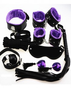БДСМ набор CLASSIC SET черно-фиолетовый 8 предметов