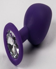 Фиолетовая силиконовая пробка с прозрачным кристаллом L