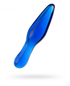 Двусторонний фаллоимитатор Sexus Glass, стекло, синий