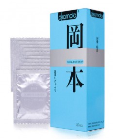 Презервативы Okamoto Skinless Skin Super Lubricative / С обильной смазкой № 10