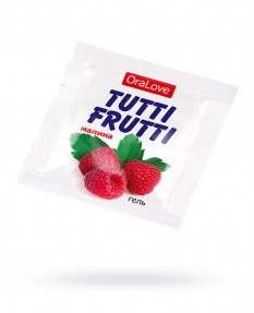 Съедобная гель-смазка TUTTI-FRUTTI для орального секса со вкусом малины ,4гр