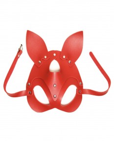 Красная маска с ушками и заклепками