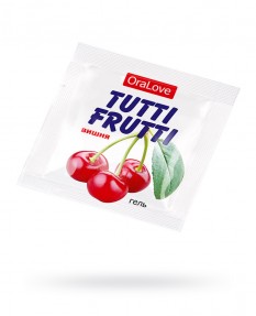 Съедобная гель-смазка TUTTI-FRUTTI для орального секса со вкусом вишни, 4 гр по 1 шт