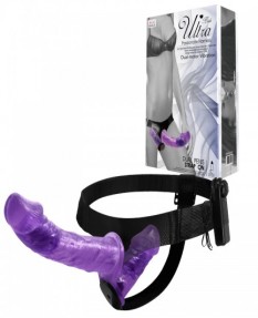 Двойной страпон с вибрацией Ultra Passionate Harness Violet, BW-022060-1