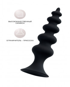 Анальная втулка POPO PLEASURE BY TOYFA INDI, силикон, черная, 11,5 см, Ø 2,9 см