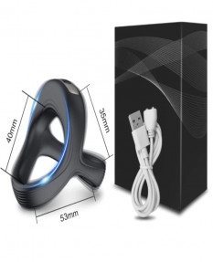 Эрекционное кольцо с вибрацией Silicone Cock черное