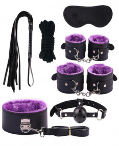 БДСМ набор черно-фиолетовый 7 предметов