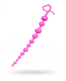 Анальная цепочка TODO BY TOYFA LONG SWEETY, силикон, розовая, 34 см, Ø 2,7 см, 356002
