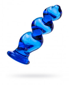 Анальная втулка SEXUS GLASS, стекло. синяя, 12 см, Ø 3,5 см, 912125