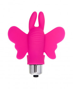 Вибронасадка бабочка на палец EROMANTICA BUTTERFLY, силикон, розовая, 10 см