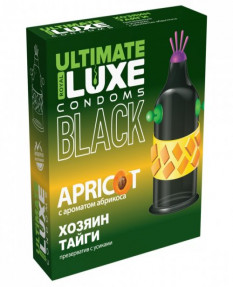 Презерватив черный Luxe Black Ultimate Хозяин Тайги с ароматом абрикоса