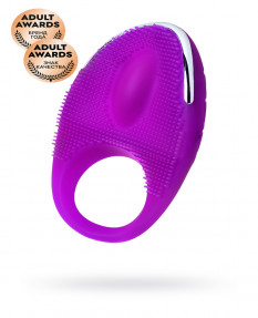 Виброкольцо с ресничками перезаряжаемое JOS RICO, силикон, фиолетовый, 9 см