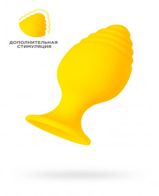 Анальная втулка ToDo by Toyfa Riffle, силикон, желтый, 6 см, 357036