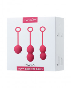 Набор вагинальных шариков SVAKOM NOVA, силикон, красный, (49,75,95 гр)