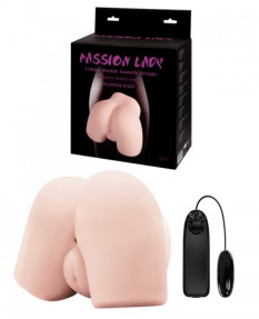 Мастурбатор полуторс: искусственный анус и вагина с вибрацией, «Passion Lady»,  BM-009175