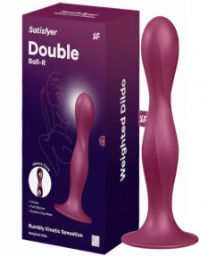 Фаллос Satisfyer Double Ball-R со смещенным центром тяжести красный 18 см, 4048680